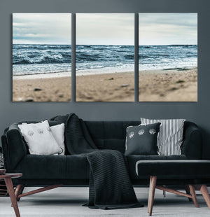 Ocean Wall Art Canvas Print – Moody Coastal Seascape Scene