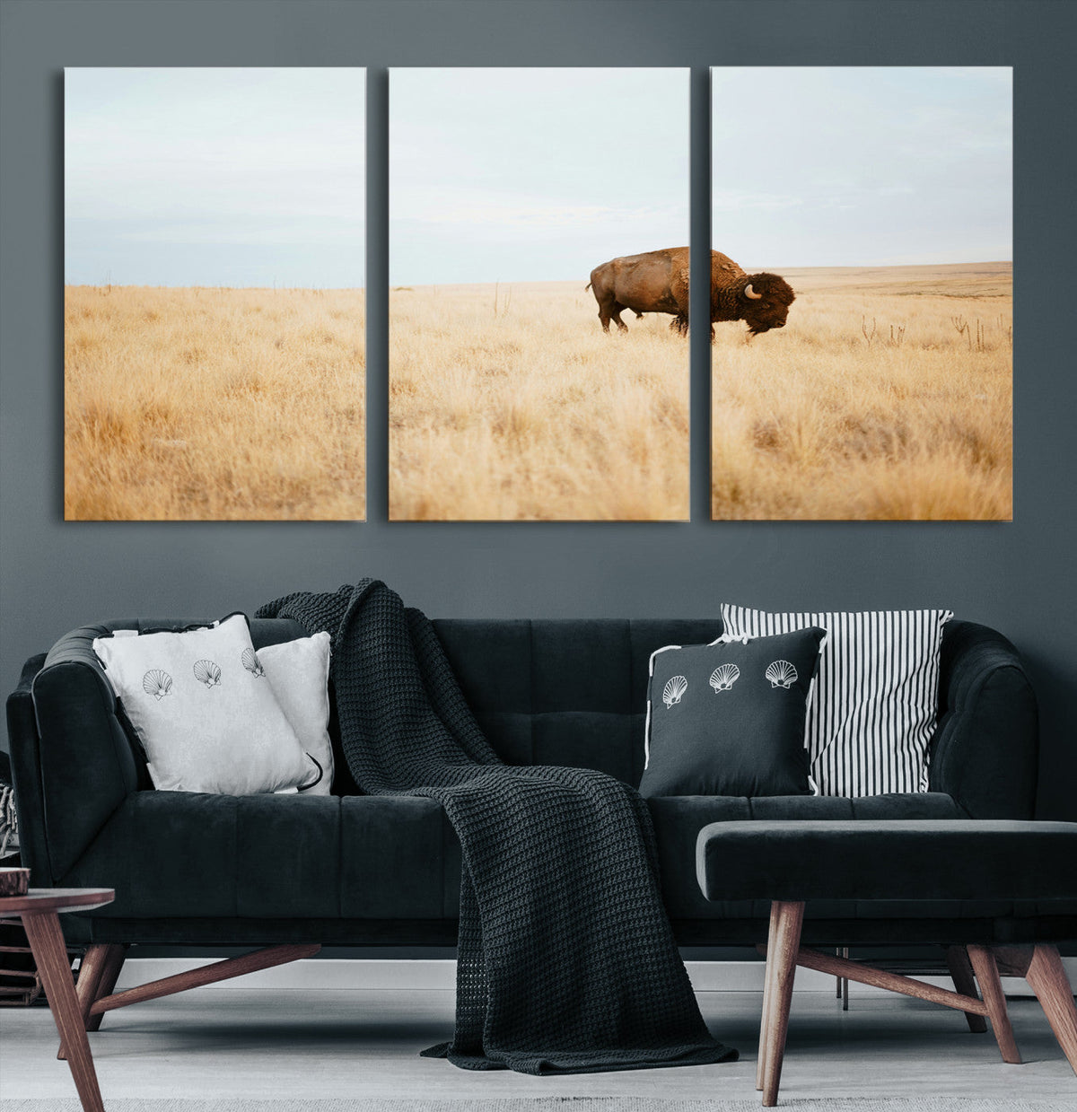 Buffalo Wall Art Canvas Print – Framed Western Wildlife