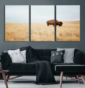 Buffalo Wall Art Canvas Print – Framed Western Wildlife