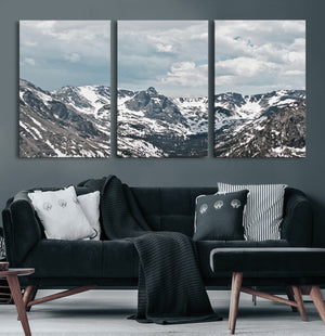 Snowy Peaks Wall Art Canvas Print – Alpine Wilderness