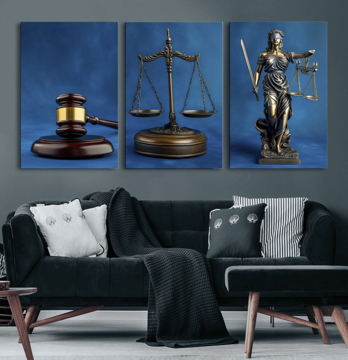 Legal Justice Wall Art Canvas Print – Gavel, Scales & Lady