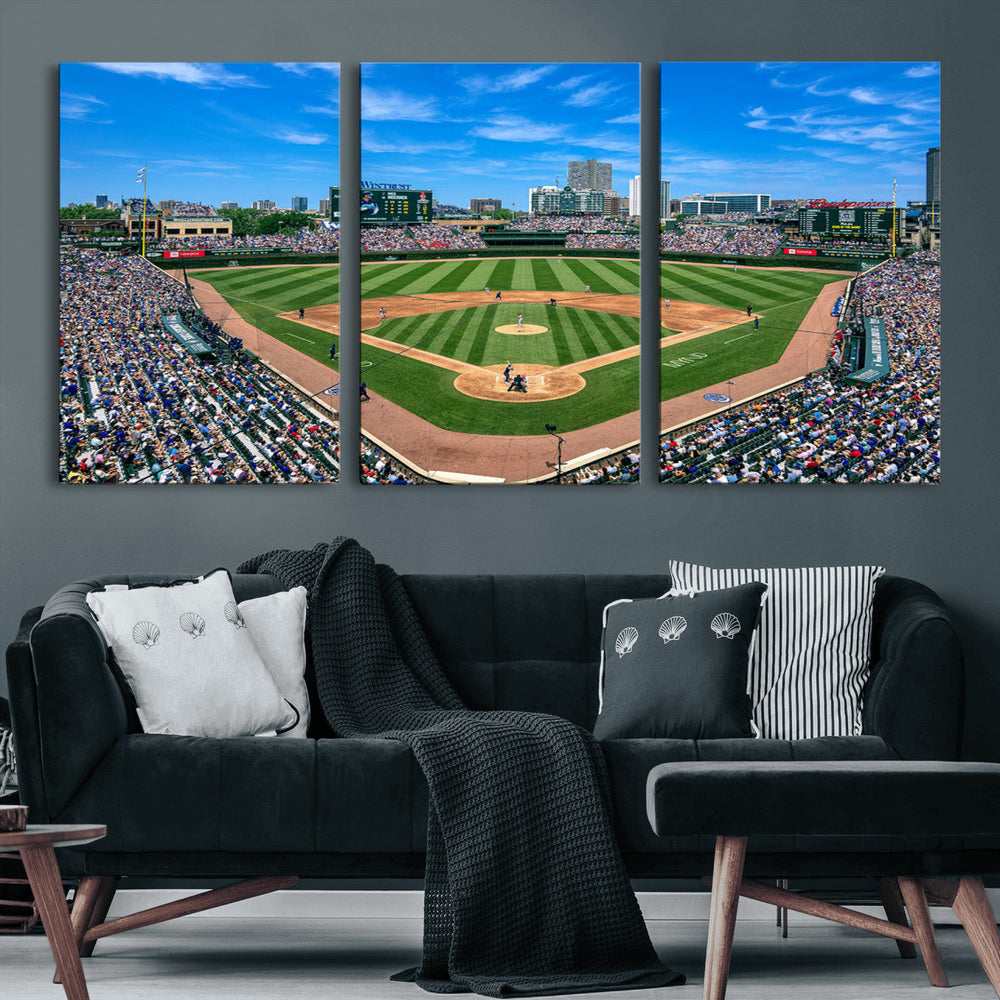 Wrigley Field Baseball Stadium Canvas Wall Art – Packed