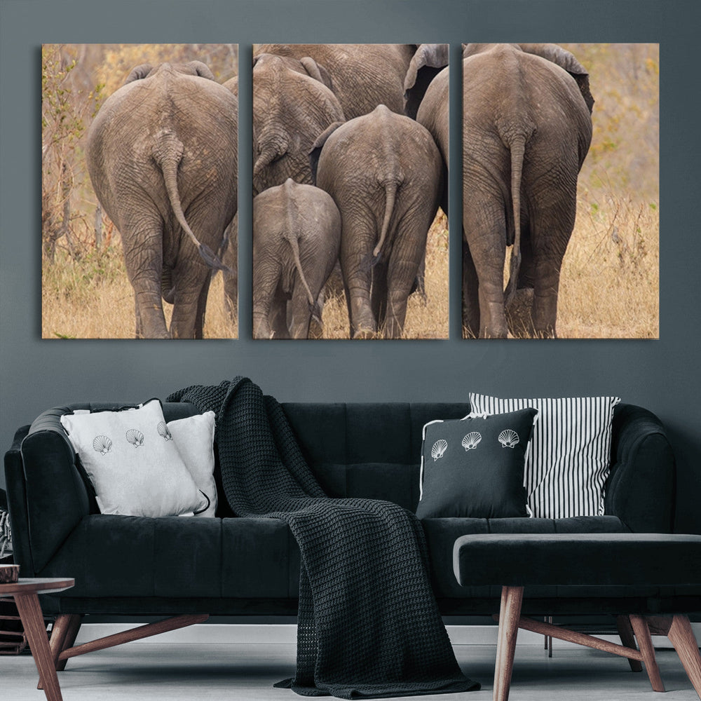 Wild Elephant Wall Art Canvas Print