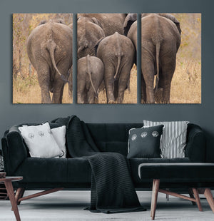Wild Elephant Wall Art Canvas Print