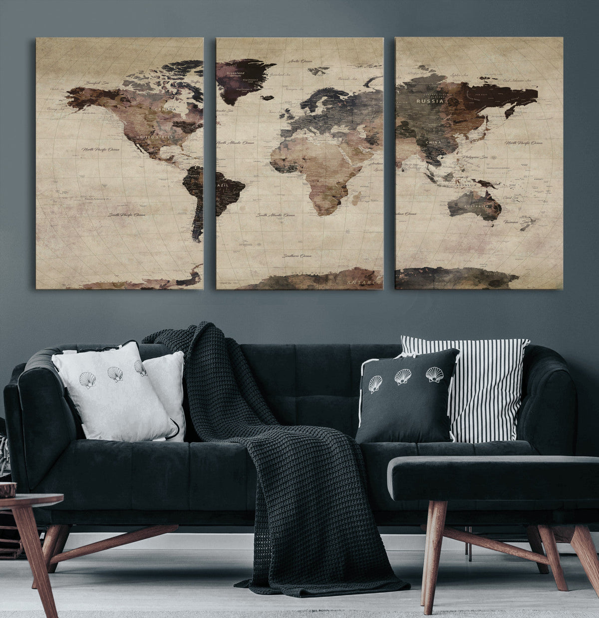 World Map Canvas Print – Detailed Map of the World Adventure