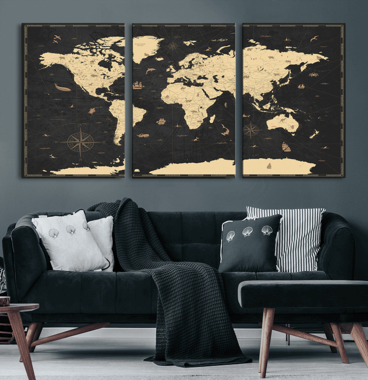 World Map Canvas Print – Detailed Map of the World Wall Art