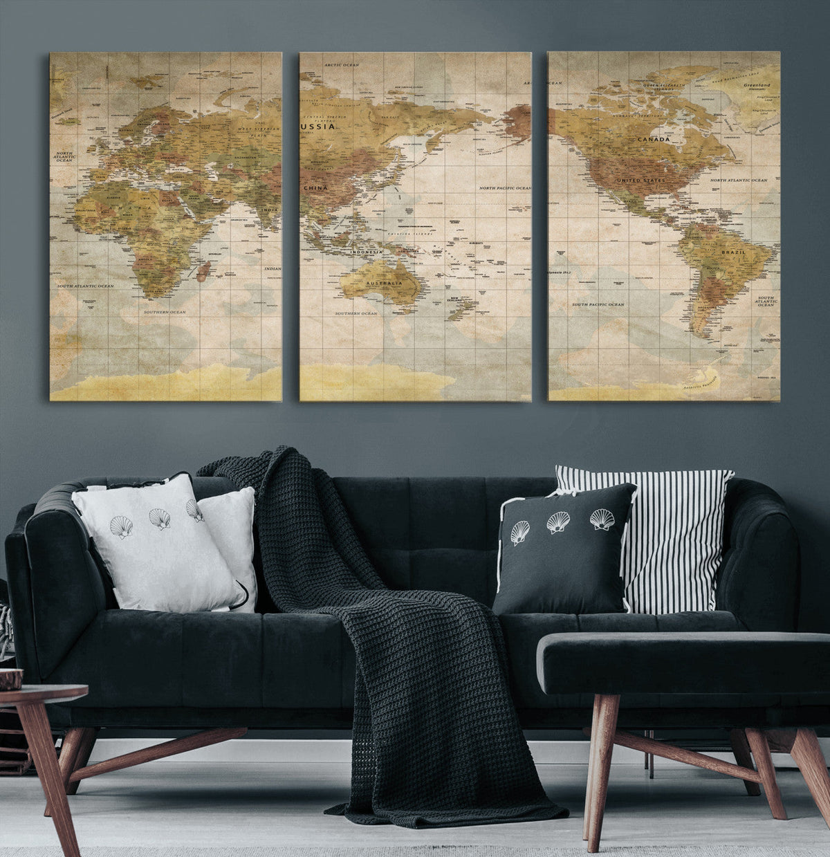 World Map Canvas Print – Detailed Map of the World Wall Art