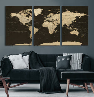 World Map Canvas Print – Framed World Map Wall Art for