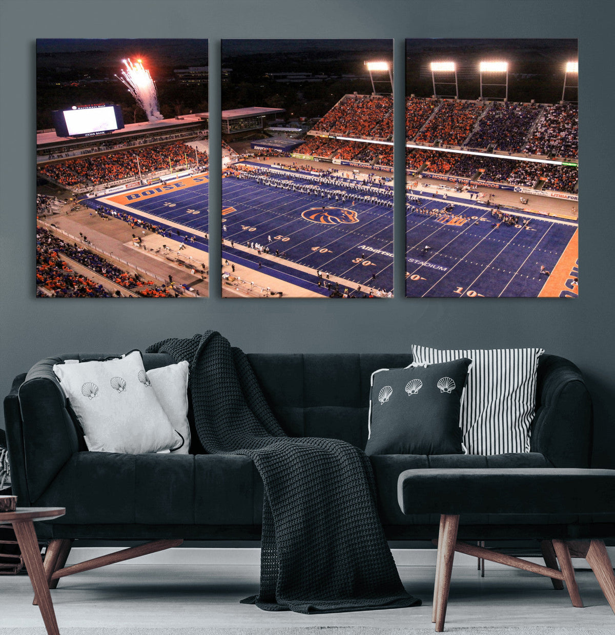 Boise State Stadium Large Wall Art Canvas Print for Living