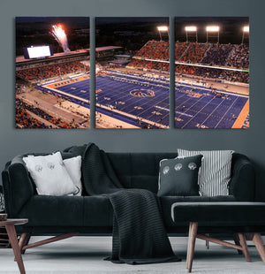 Boise State Stadium Large Wall Art Canvas Print for Living