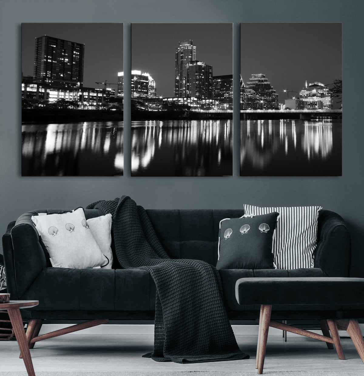 Austin Skyline Wall Art Canvas Print, Austin Downtown Night