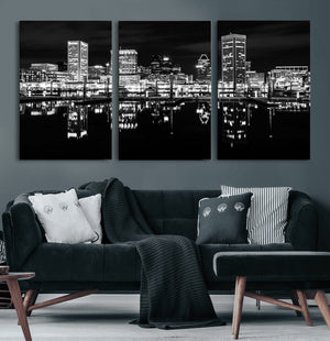 Baltimore Skyline Wall Art Canvas Print, Baltimore Downtown
