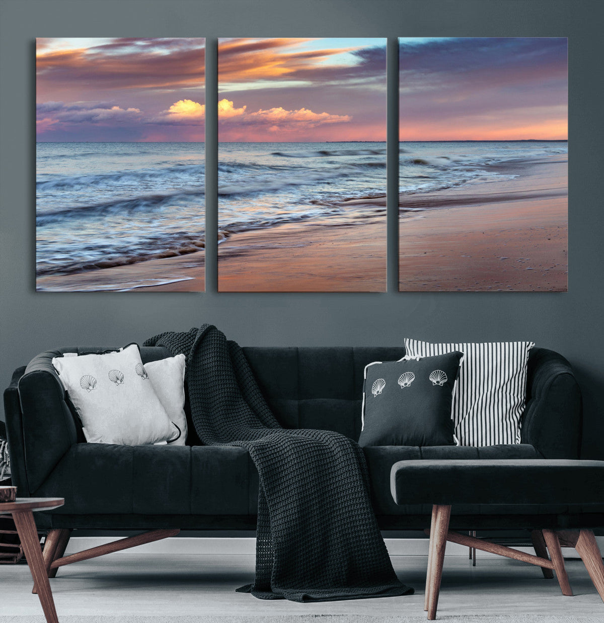 Ocean Sunset Wall Art Canvas Print – Coastal Beach