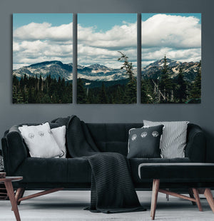 Mountain Forest Wall Art Canvas Print, Alpine Pine Tree