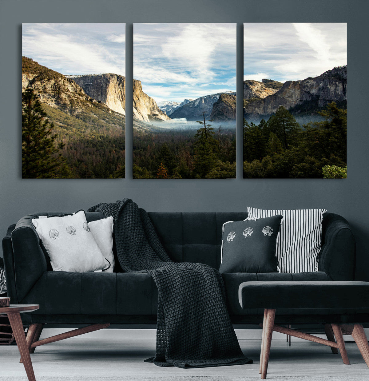 Yosemite Valley Mountain Wall Art Canvas Print, Granite