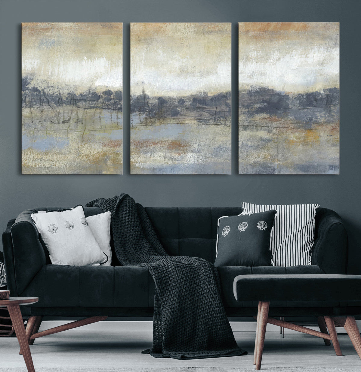 Abstract Neutral Landscape Painting Wall Art