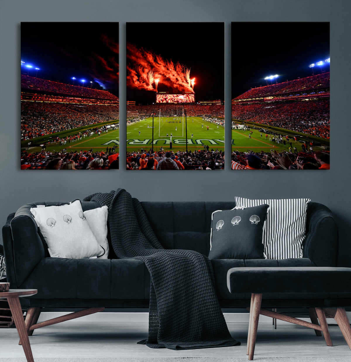 Auburn Stadium Wall Art Canvas Print, College Football Night