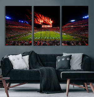 Auburn Stadium Wall Art Canvas Print, College Football Night