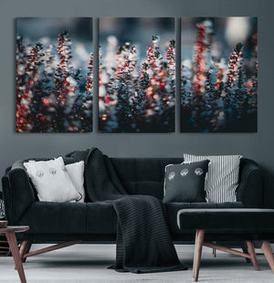 Winter Heather Wall Art Canvas Print, Frosted Floral Nature