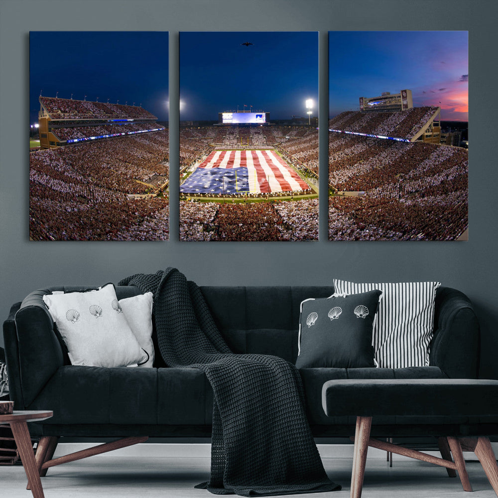 Oklahoma Sooners Memorial Stadium Wall Art Canvas Print,