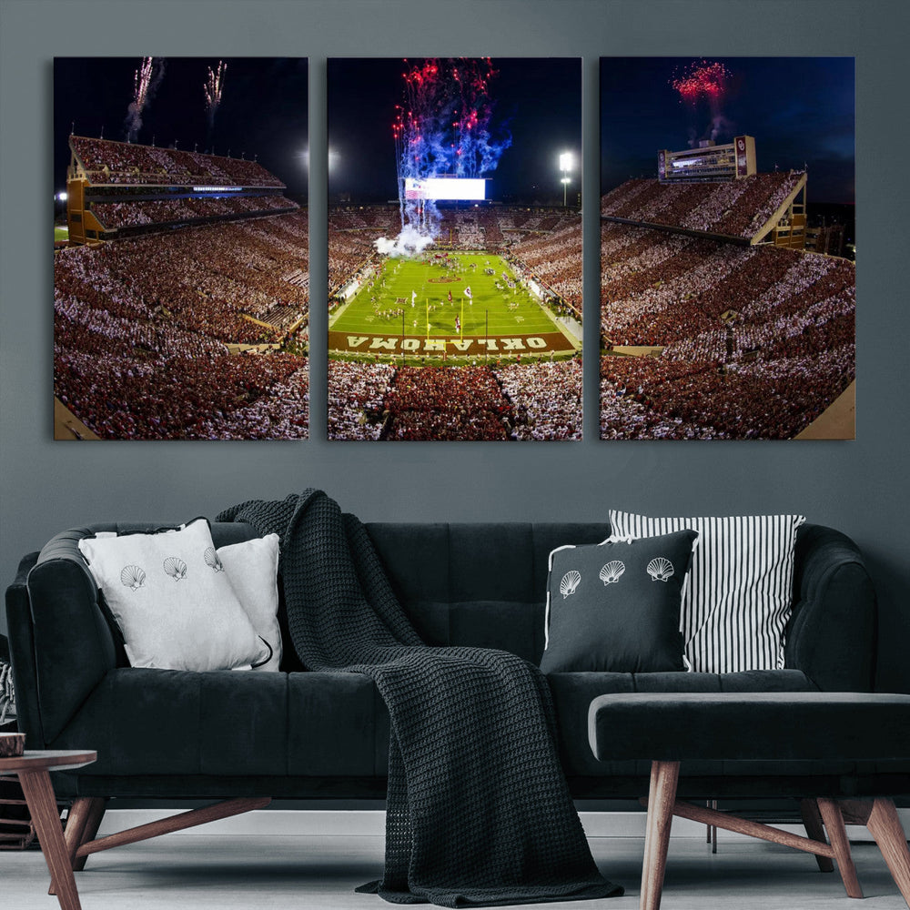 Oklahoma Memorial Stadium Wall Art Canvas Print – Oklahoma