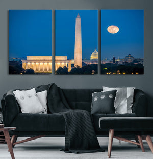 Washington DC Skyline Wall Art Canvas Print – Lincoln