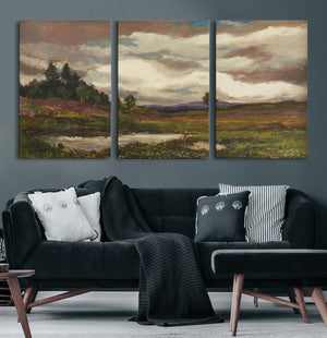 Gustav Macoun Heathland Canvas Print, Czech Landscape Oil