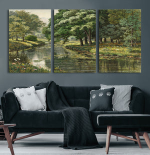 Forest Stream Canvas Wall Art, Peder Monsted A Forest Stream