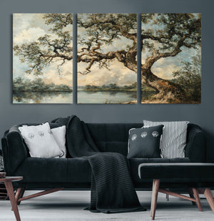 Old Oak Tree Canvas Wall Art, Turner Inspired Romantic