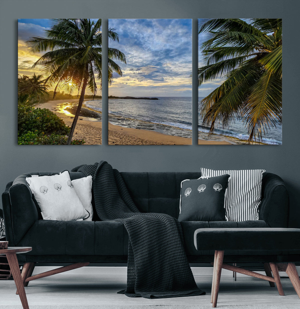 Mar Chiquita Beach Puerto Rico Canvas Wall Art, Manati Caribbean Coastal Photography Print, Tropical Ocean Sunset Decor