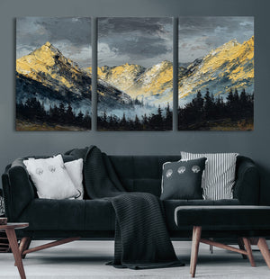 Abstract Mountain Wall Art Canvas Print Modern Landscape Painting Print