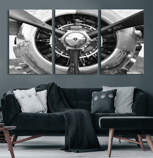 Vintage Airplane Wall Art Canvas Print