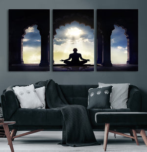 Women and Yoga Wall Art Canvas Print