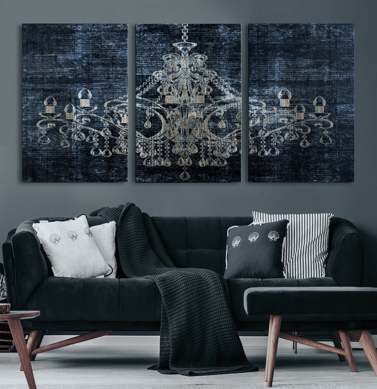 Dark Chandelier Wall Art Canvas Print