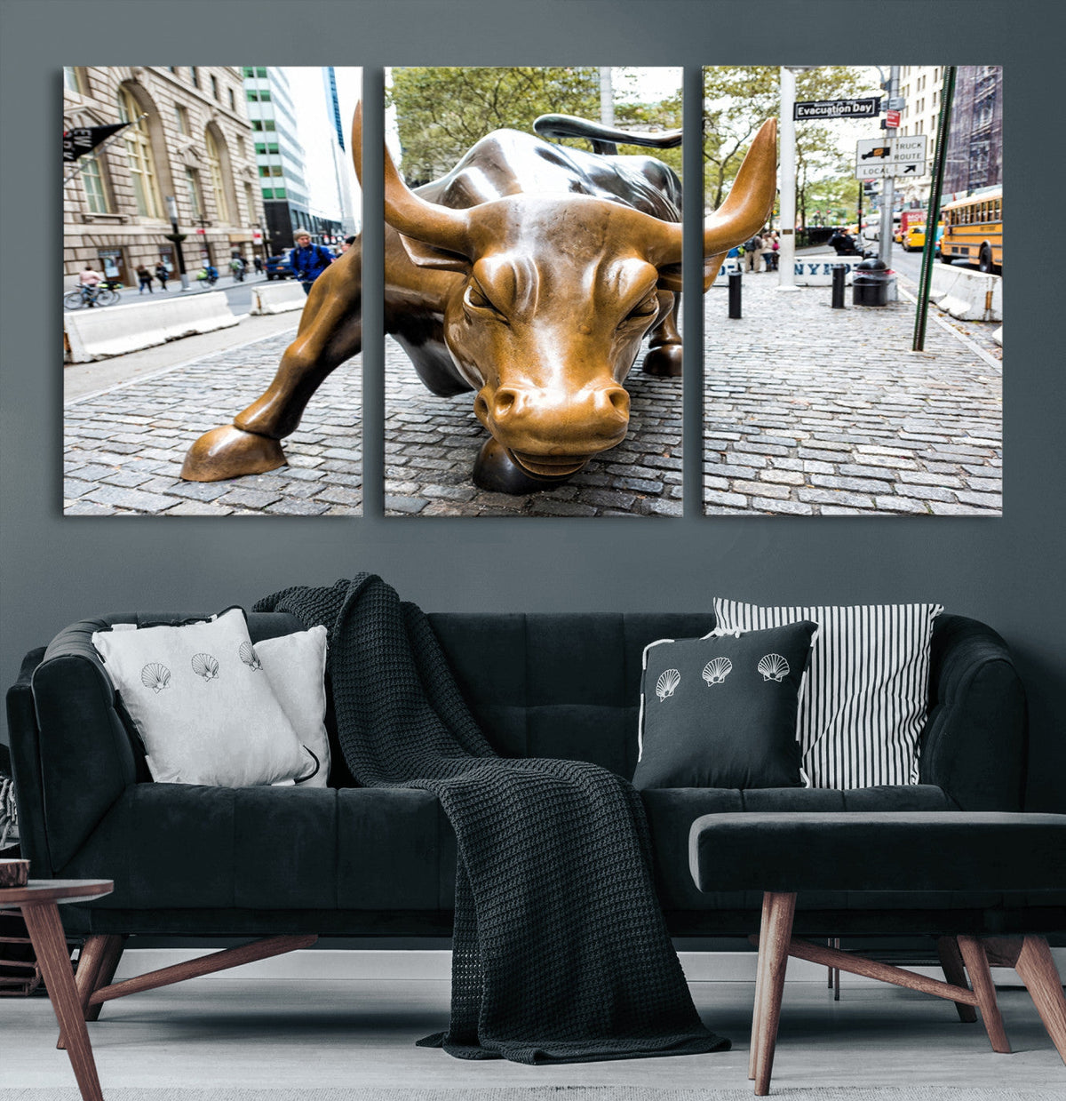 Charging Bull Wall Art Canvas Print