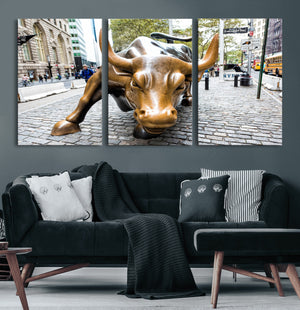 Charging Bull Wall Art Canvas Print