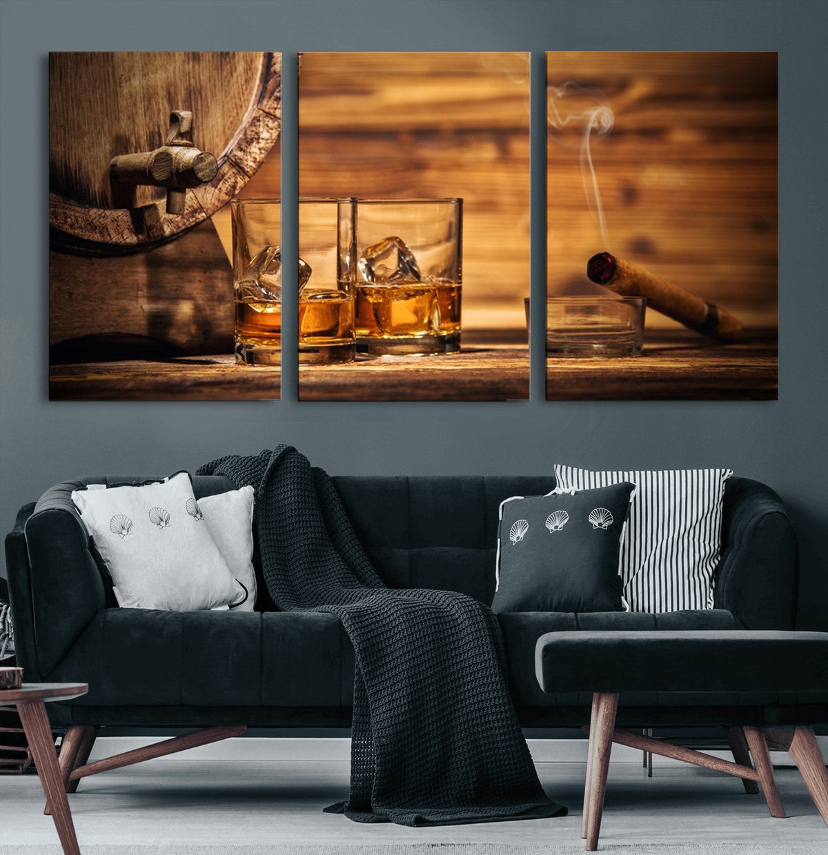 Rustic Whiskey and Barrel Canvas Print