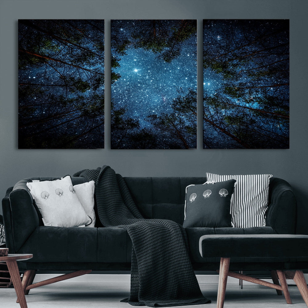 Forest and Stars Wall Art Canvas Print