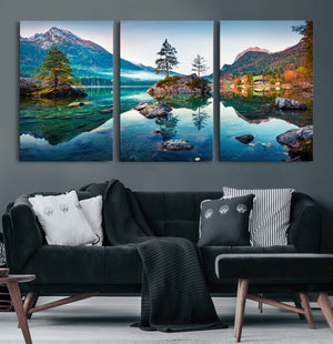 Crystal Clear Lake Wall Art | Mountains Wall Art Canvas | 3