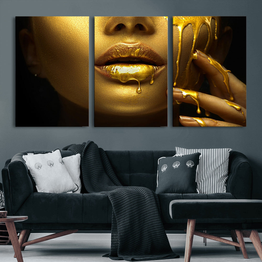 Gold and Women Wall Art Canvas Print