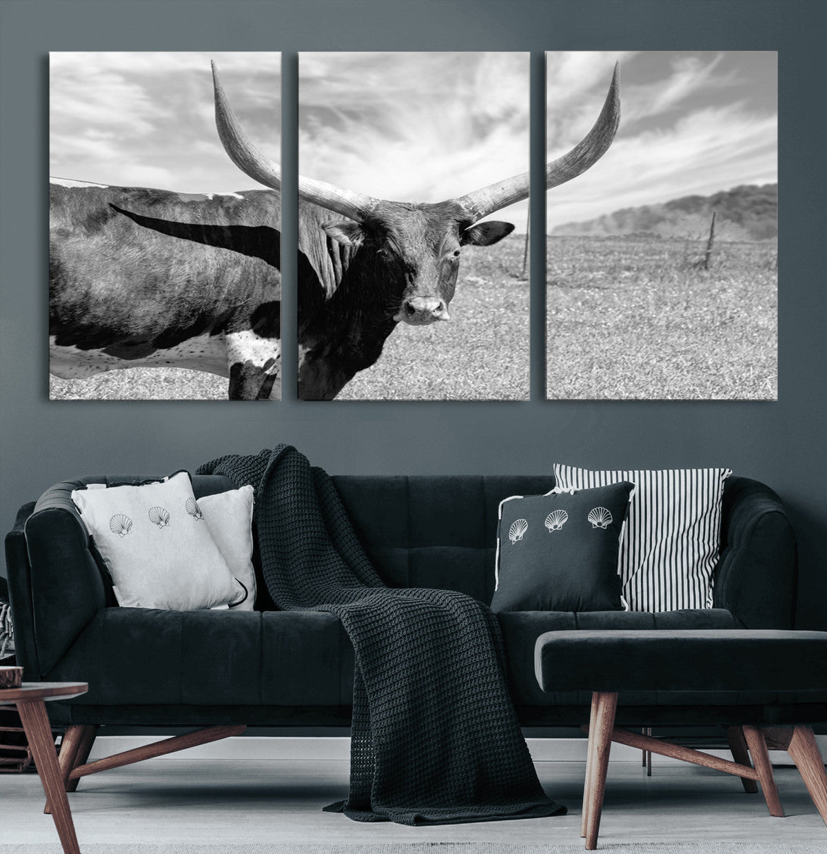 Cattle Wall Art Longhorn Cow Canvas Print