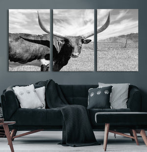 Cattle Wall Art Longhorn Cow Canvas Print