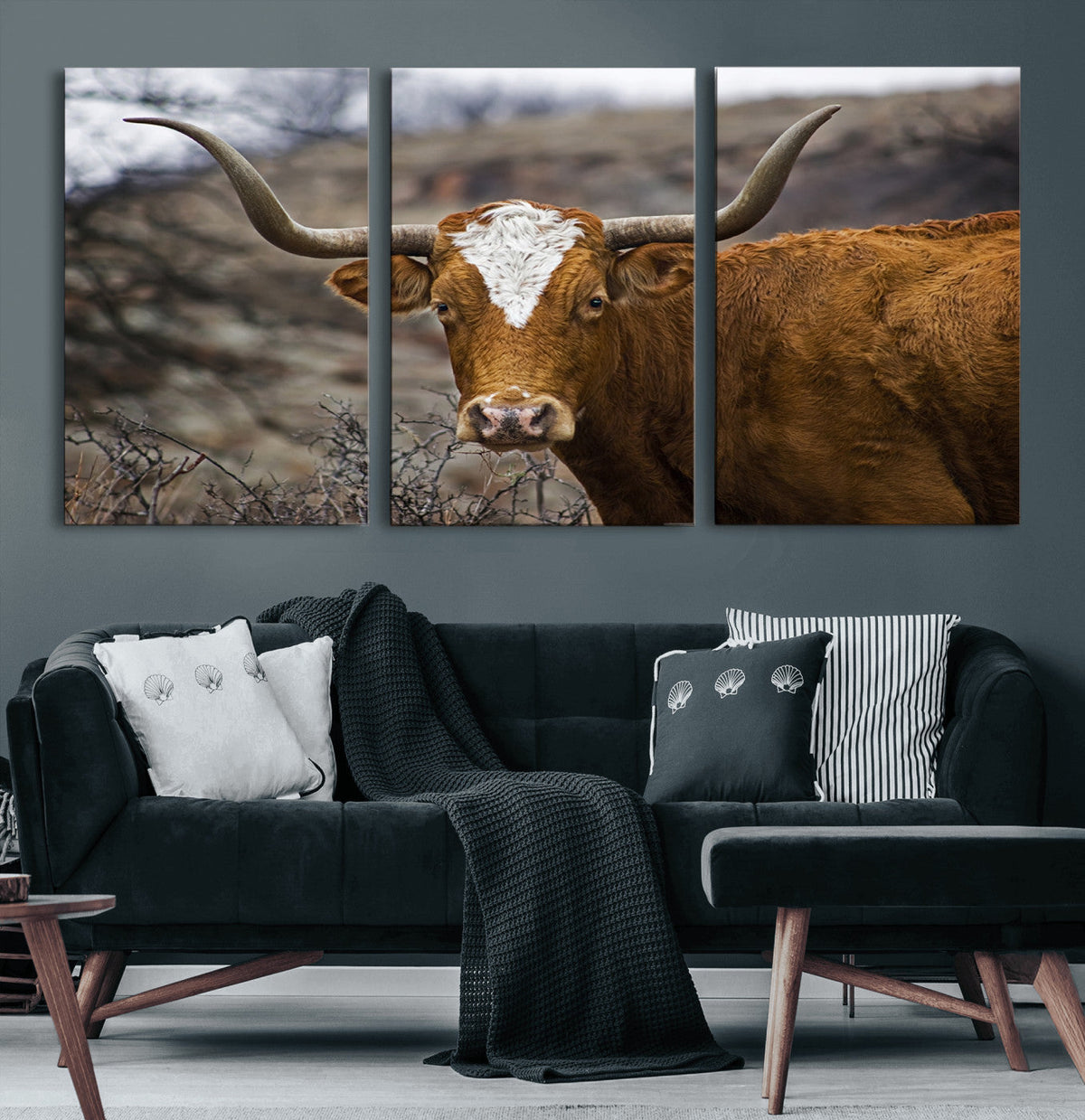 Texas Longhorn Canvas Wall Art - Longhorn Steer Canvas Wall