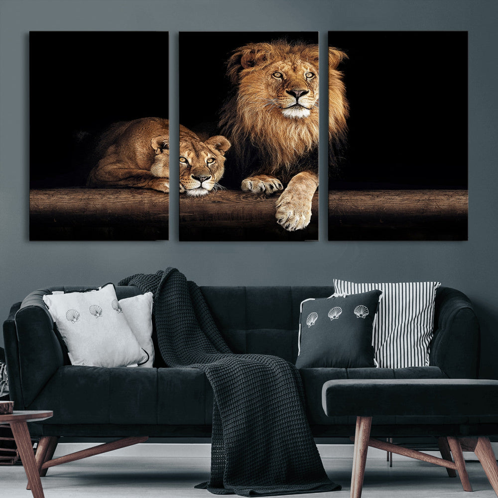 Lion Canvas Wall Art – Majestic Animal Print Artwork for