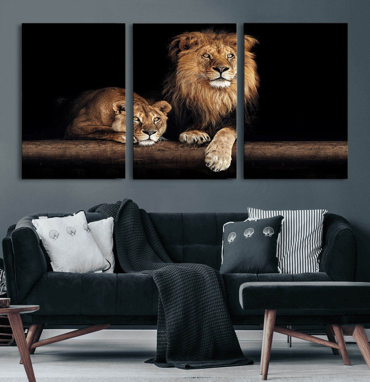 Lion Canvas Wall Art – Majestic Animal Print Artwork for