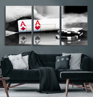 Aces Poker Art Poker Game Wall Art Canvas Print