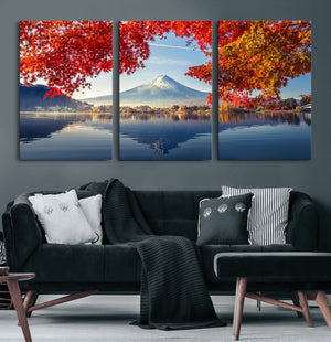 Mount Fuji Canvas Wall Art Japan Autumn Mountain Canvas