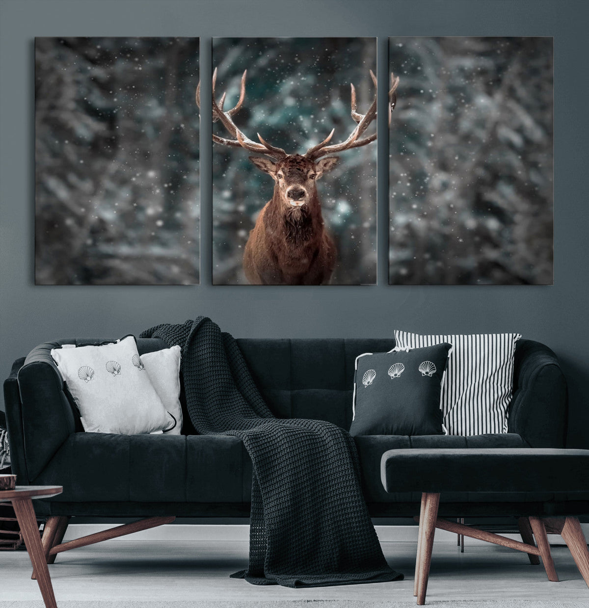 Wall Art Deer Art Animal Canvas, Framed Wall Art Deer Canvas