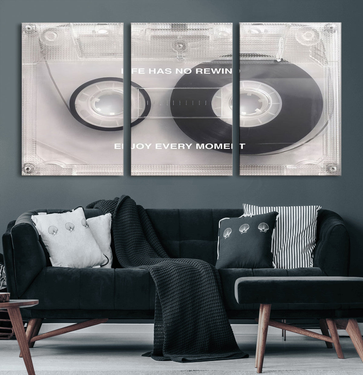 Vintage Cassette Tape Canvas Wall Art - Inspirational 'Life