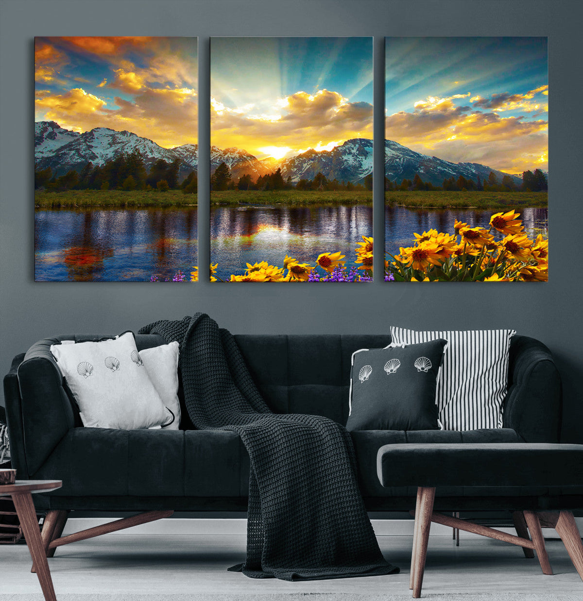 Grand Teton Park Sunrise Wall Art – Vibrant Landscape Canvas